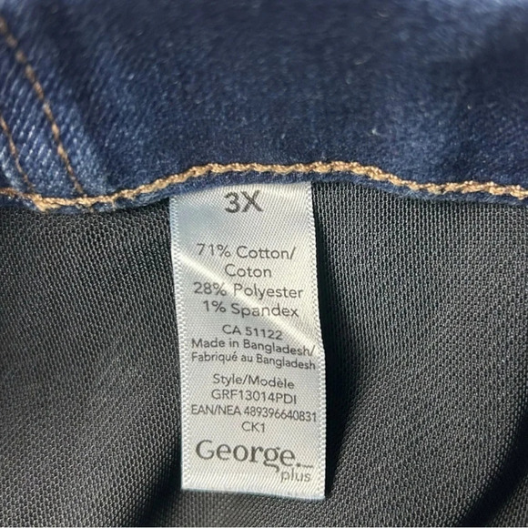 George Medium  Dark Wash Stretch Denim Jegging 3X - Picture 8 of 8